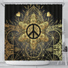 Peace sign Gold Mandala Shower Curtain