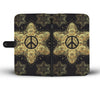 Peace sign Gold Mandala Wallet Phone Case