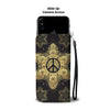 Peace sign Gold Mandala Wallet Phone Case