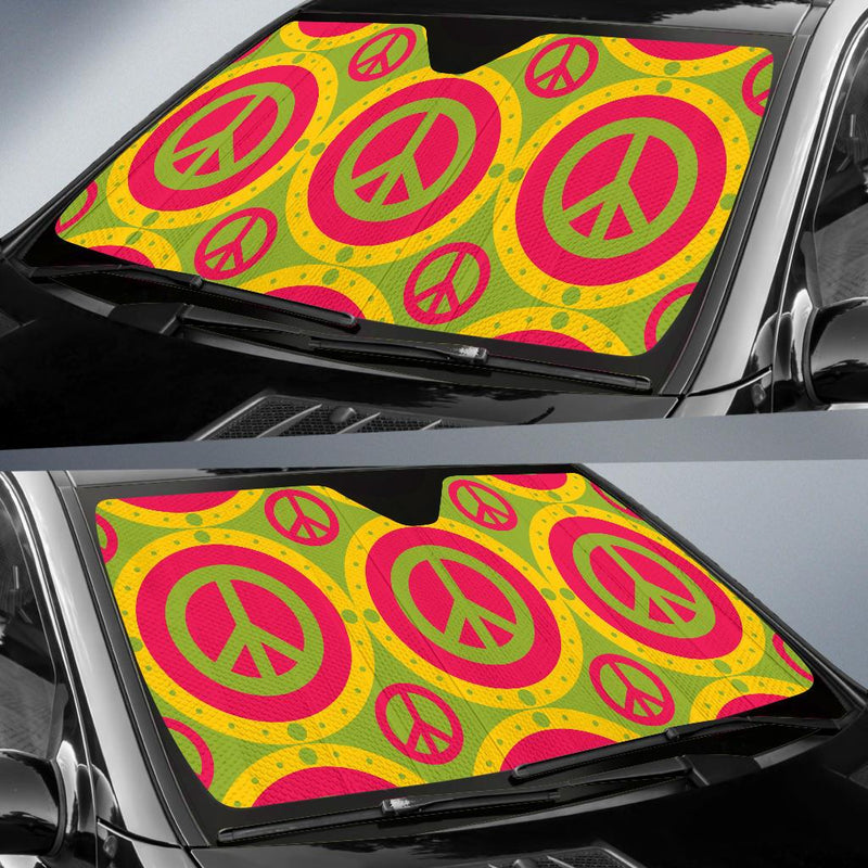 Peace Sign Pattern Print Design A01 Car Sun Shades-JORJUNE.COM