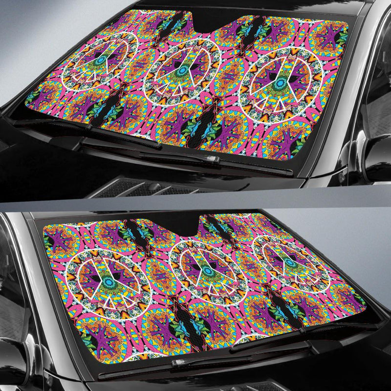 Peace Sign Pattern Print Design A03 Car Sun Shades-JORJUNE.COM