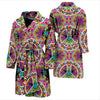 Peace Sign Pattern Print Design A03 Men Bathrobe-JORJUNE.COM