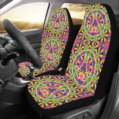 Peace Sign Pattern Print Design A04 Car Seat Covers (Set of 2)-JORJUNE.COM