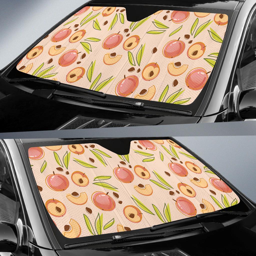 Peach Pattern Print Design A01 Car Sun Shades-JORJUNE.COM