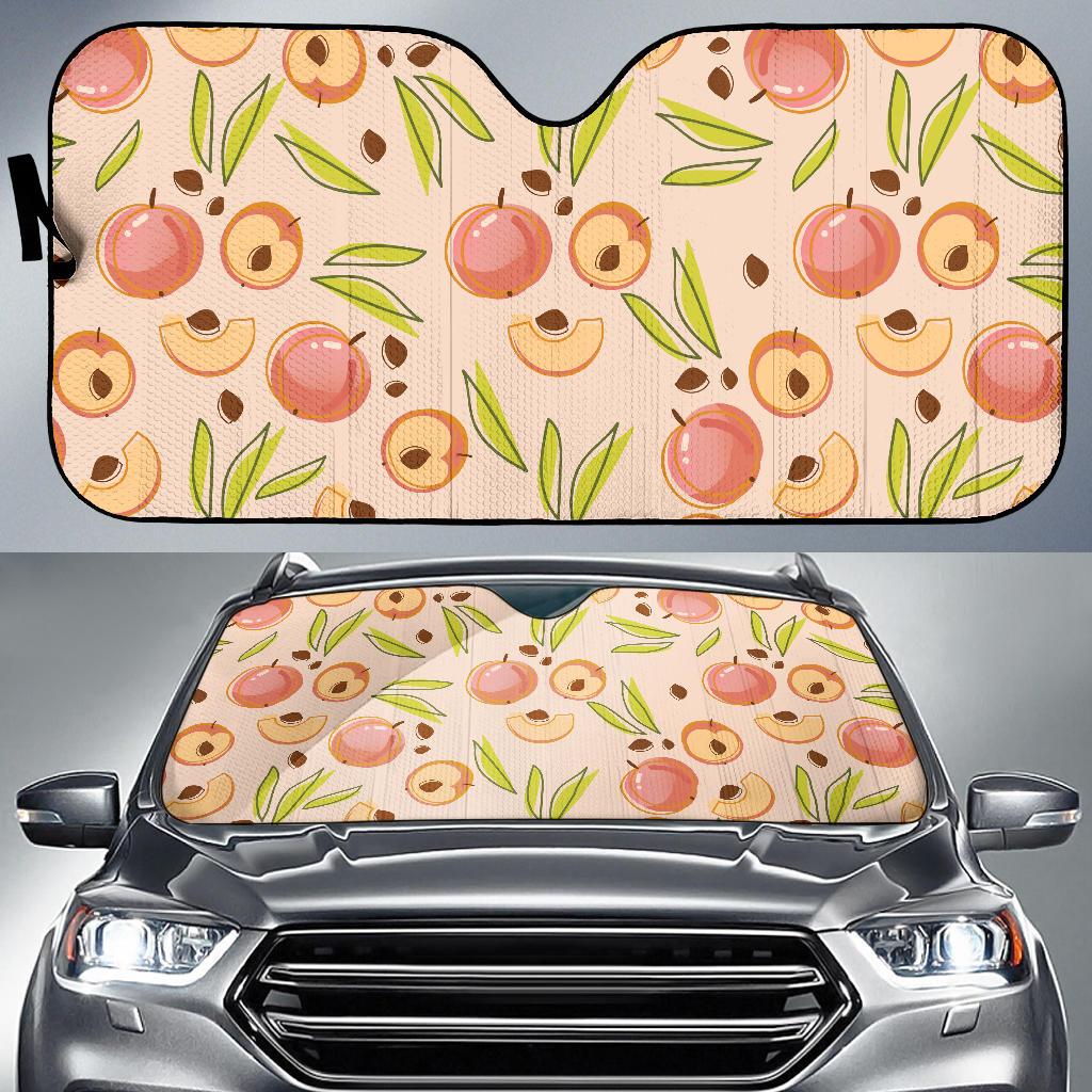Peach Pattern Print Design A01 Car Sun Shades-JORJUNE.COM