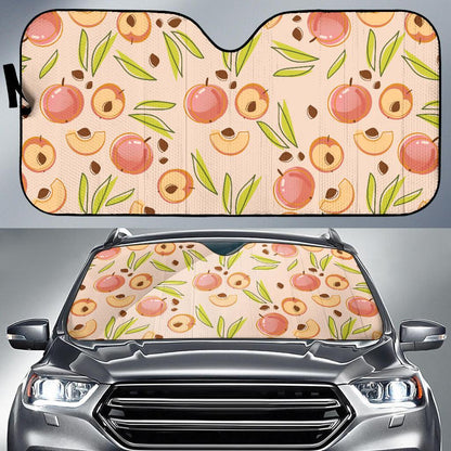 Peach Pattern Print Design A01 Car Sun Shades-JORJUNE.COM
