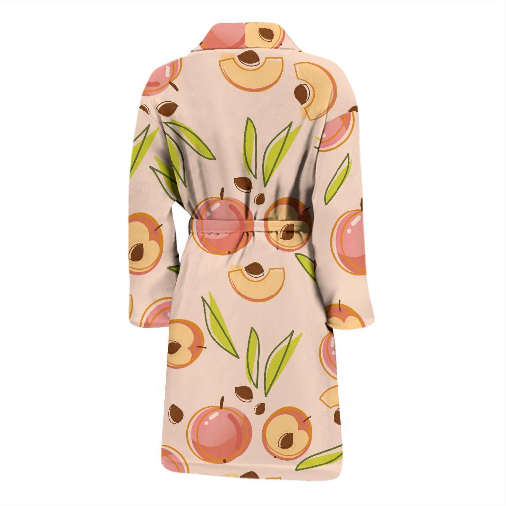Peach Pattern Print Design A01 Men Bathrobe-JORJUNE.COM