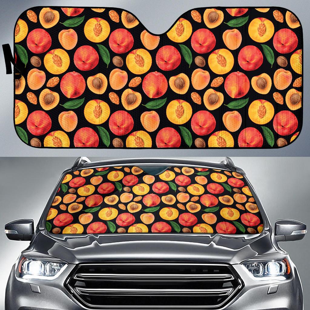 Peach Pattern Print Design A02 Car Sun Shades-JORJUNE.COM