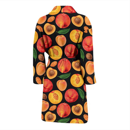 Peach Pattern Print Design A02 Men Bathrobe-JORJUNE.COM