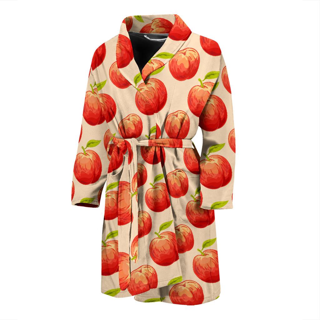 Peach Pattern Print Design A03 Men Bathrobe-JORJUNE.COM