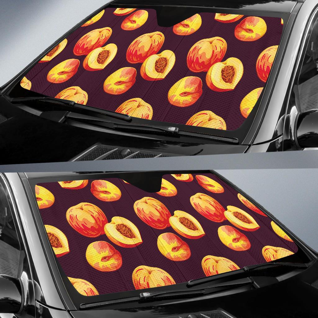 Peach Pattern Print Design A04 Car Sun Shades-JORJUNE.COM