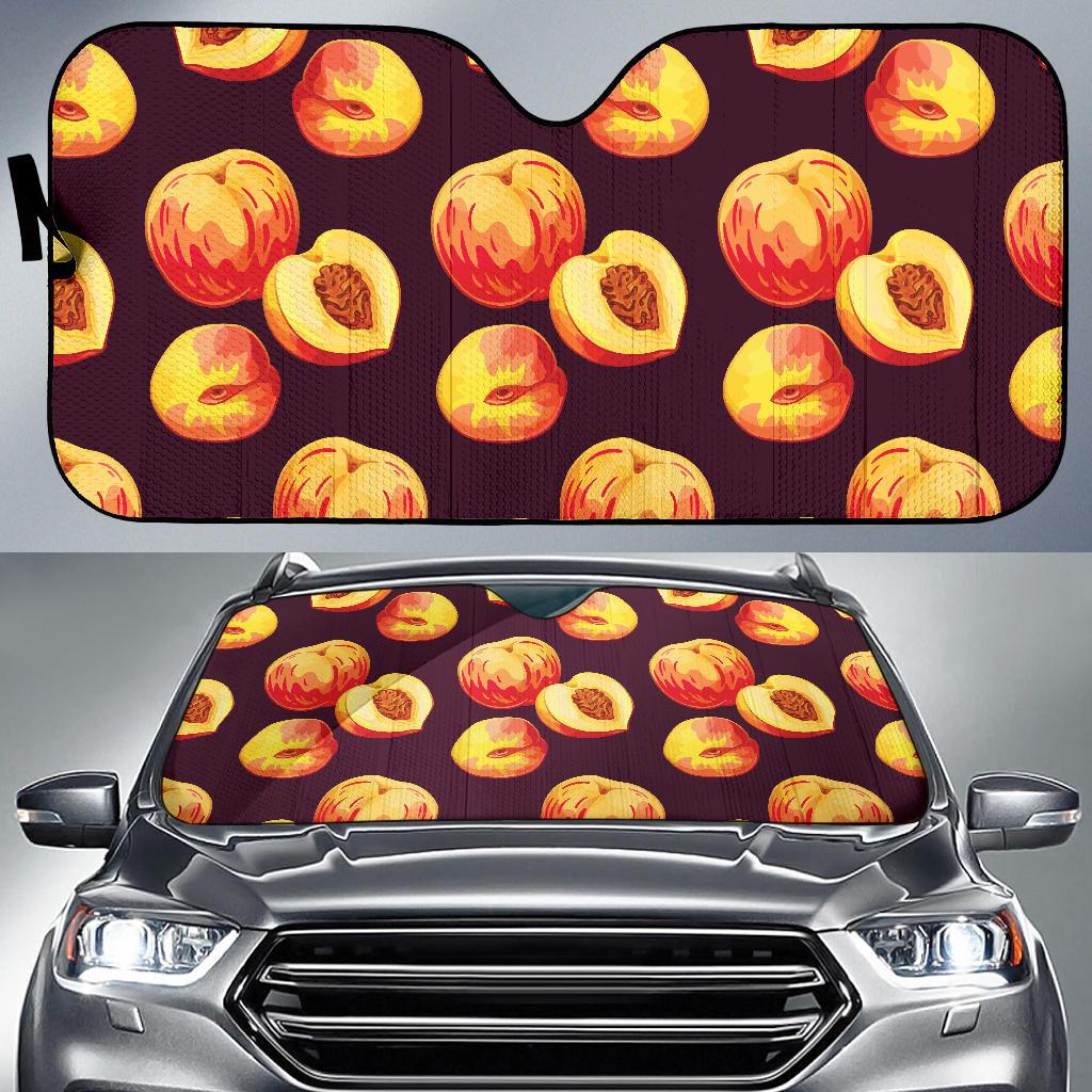Peach Pattern Print Design A04 Car Sun Shades-JORJUNE.COM