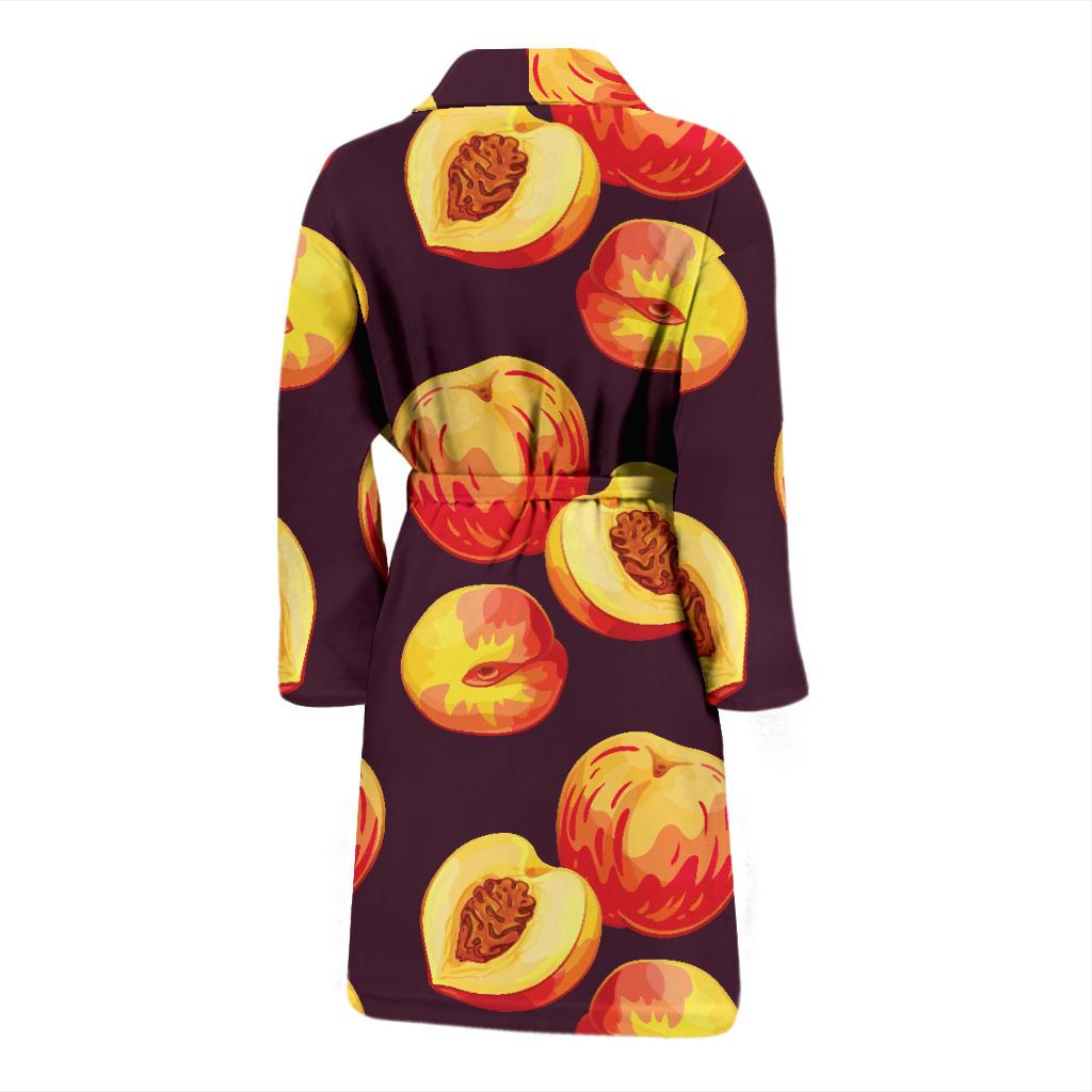 Peach Pattern Print Design A04 Men Bathrobe-JORJUNE.COM