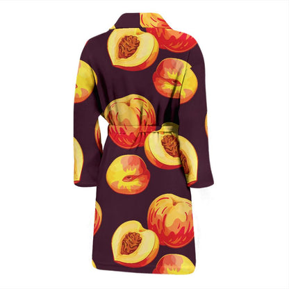 Peach Pattern Print Design A04 Men Bathrobe-JORJUNE.COM