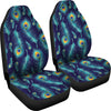 Peacock Feather Blue Design Print Universal Fit Car Seat Covers