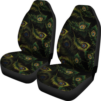 Peacock Feather Pattern Design Print Universal Fit Car Seat Covers