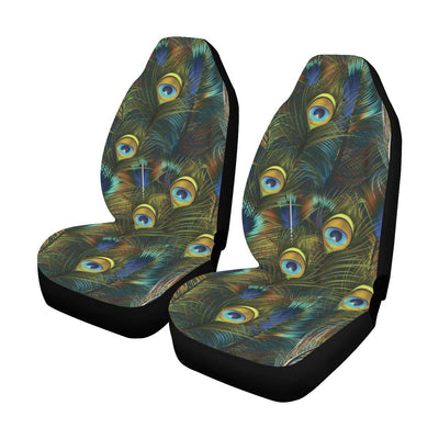 Peacock Feather Pattern Print Design A03 Car Seat Covers (Set of 2)-JORJUNE.COM