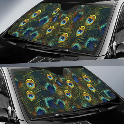 Peacock Feather Pattern Print Design A03 Car Sun Shades-JORJUNE.COM