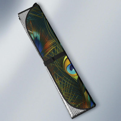 Peacock Feather Pattern Print Design A03 Car Sun Shades-JORJUNE.COM