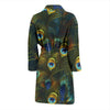 Peacock Feather Pattern Print Design A03 Men Bathrobe-JORJUNE.COM