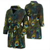 Peacock Feather Pattern Print Design A03 Men Bathrobe-JORJUNE.COM