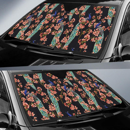 Peacock Pattern Print Design A01 Car Sun Shades-JORJUNE.COM