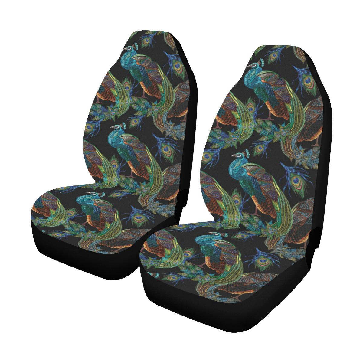 Peacock Pattern Print Design A04 Car Seat Covers (Set of 2)-JORJUNE.COM