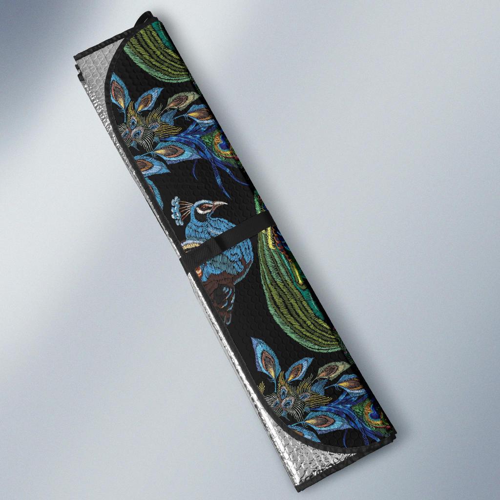Peacock Pattern Print Design A04 Car Sun Shades-JORJUNE.COM