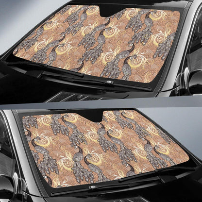 Peacock Pattern Print Design A05 Car Sun Shades-JORJUNE.COM