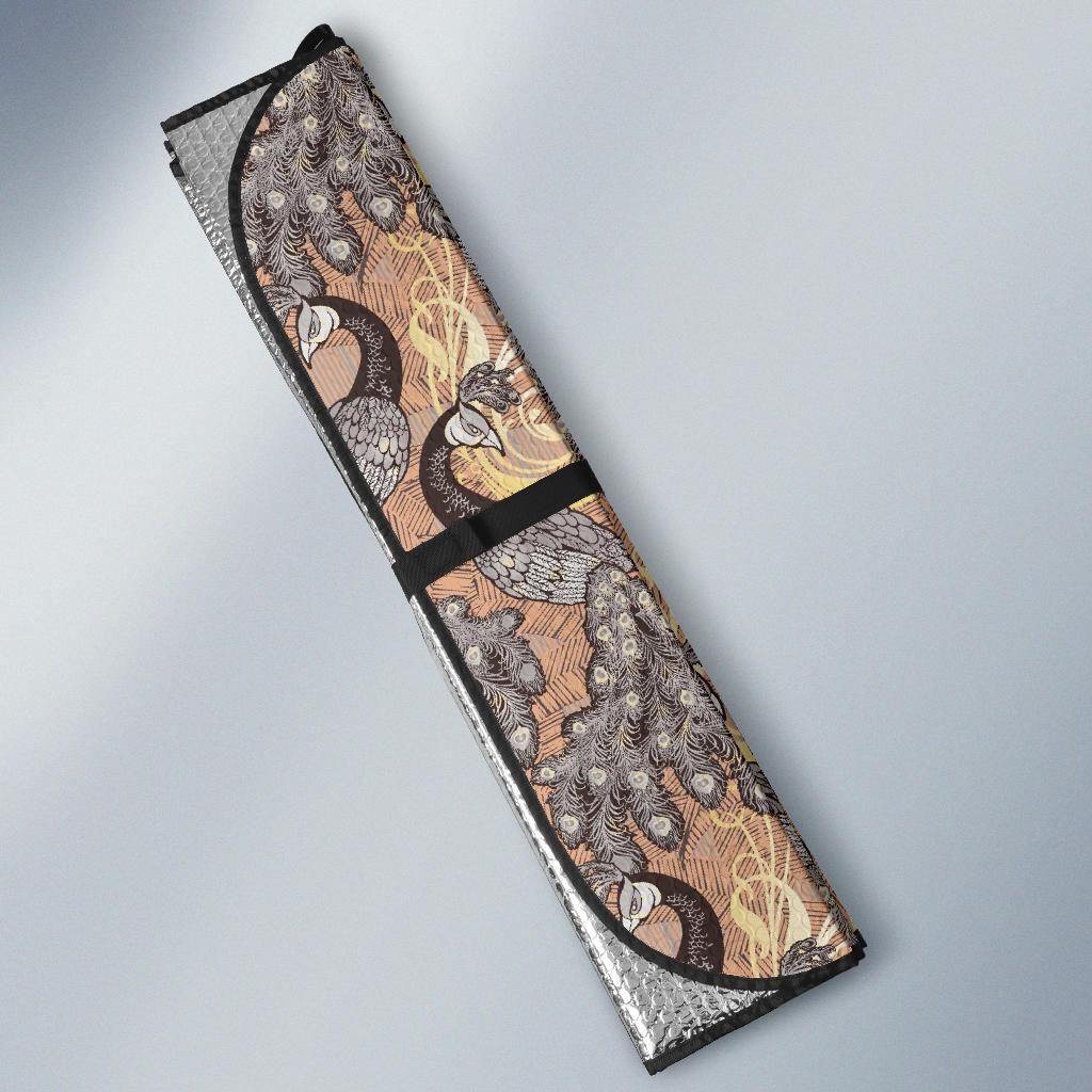 Peacock Pattern Print Design A05 Car Sun Shades-JORJUNE.COM