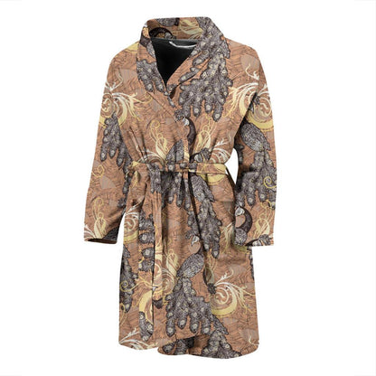 Peacock Pattern Print Design A05 Men Bathrobe-JORJUNE.COM