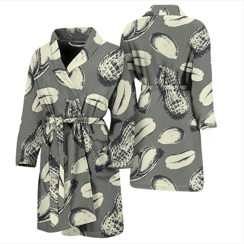 Peanut Pattern Print Design A01 Men Bathrobe-JORJUNE.COM
