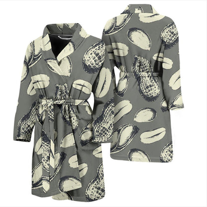 Peanut Pattern Print Design A01 Men Bathrobe-JORJUNE.COM