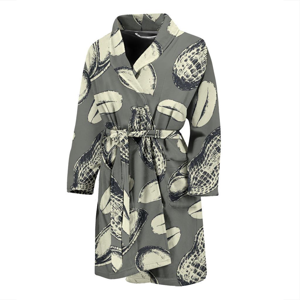 Peanut Pattern Print Design A01 Men Bathrobe-JORJUNE.COM