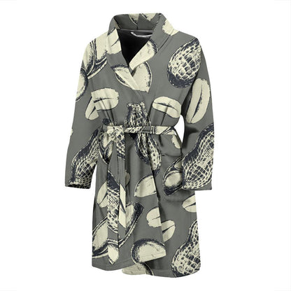Peanut Pattern Print Design A01 Men Bathrobe-JORJUNE.COM