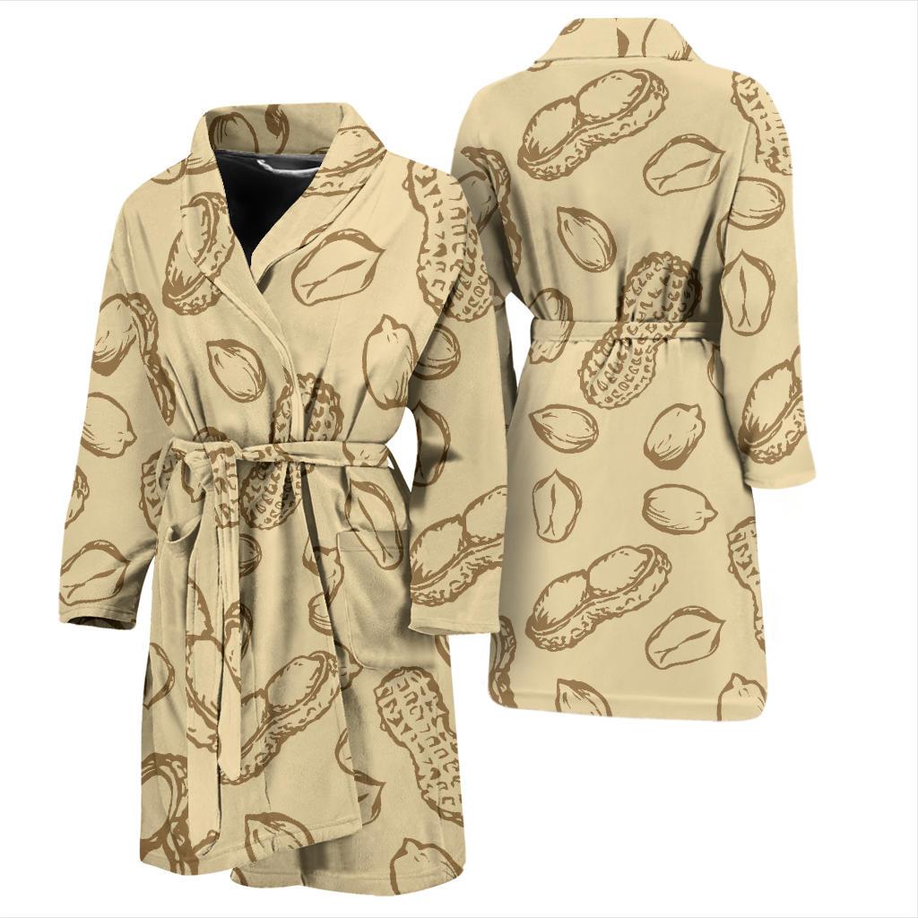 Peanut Pattern Print Design A02 Men Bathrobe-JORJUNE.COM