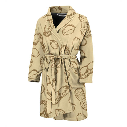 Peanut Pattern Print Design A02 Men Bathrobe-JORJUNE.COM