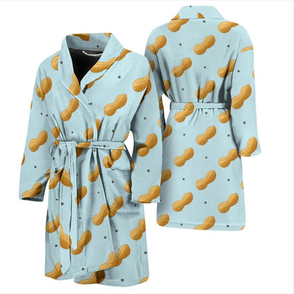 Peanut Pattern Print Design A03 Men Bathrobe-JORJUNE.COM