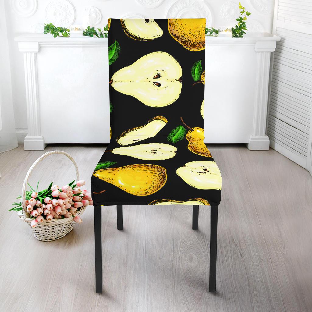 Pear Pattern Print Design PE01 Dining Chair Slipcover-JORJUNE.COM