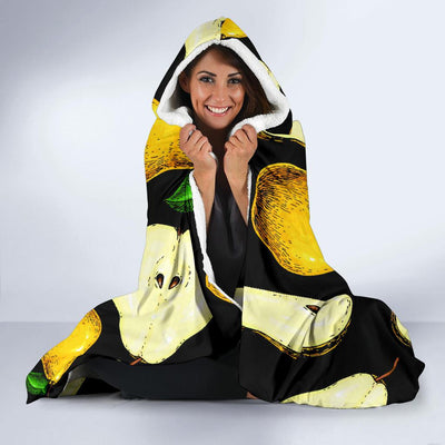 Pear Pattern Print Design PE01 Hooded Blanket-JORJUNE.COM