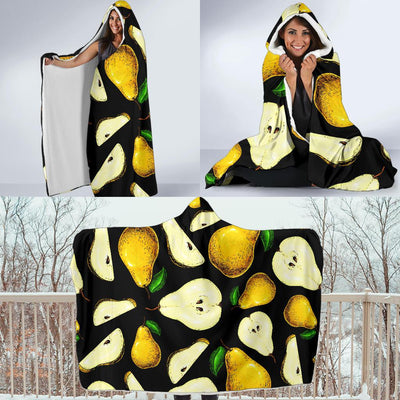 Pear Pattern Print Design PE01 Hooded Blanket-JORJUNE.COM