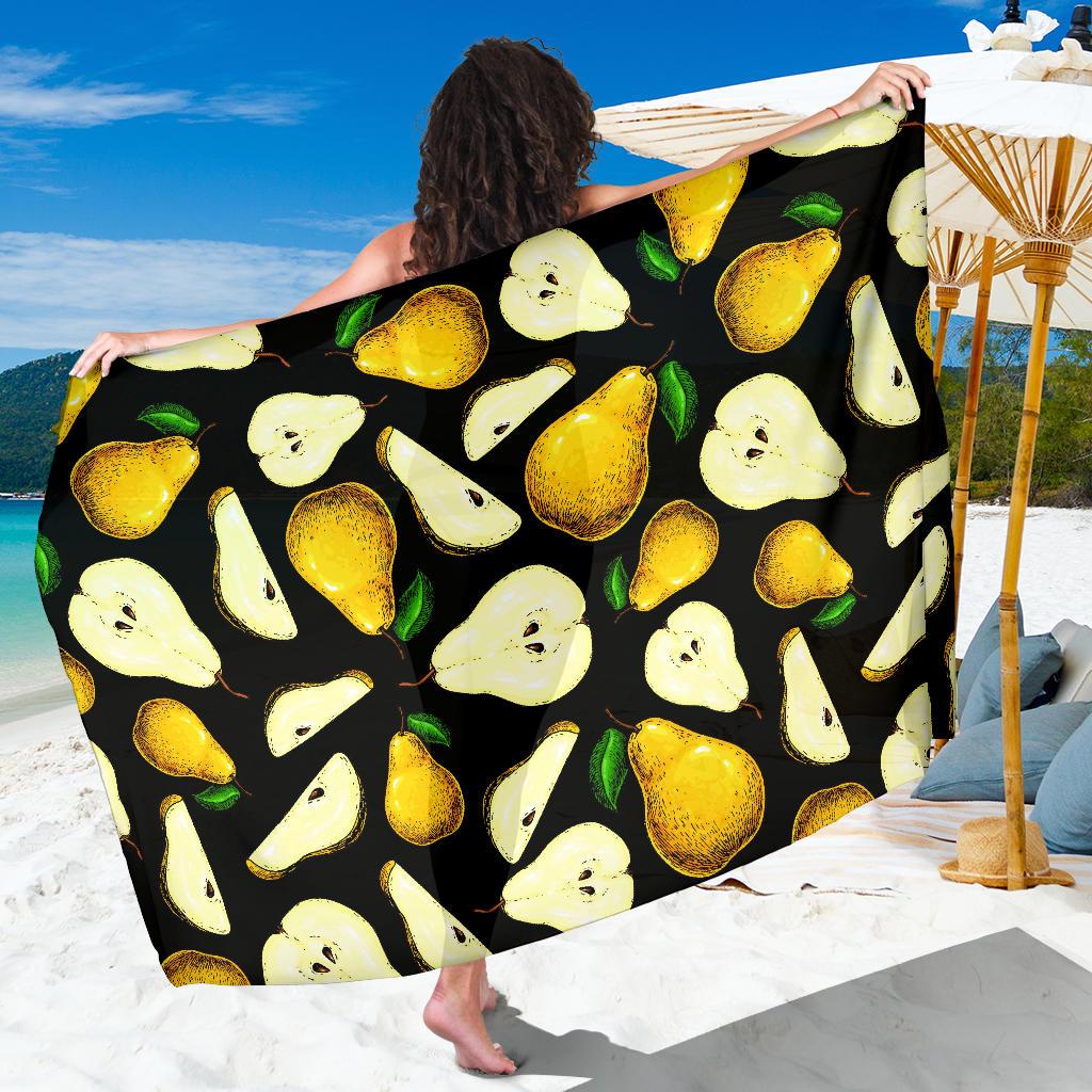 Pear Pattern Print Design PE01 Sarong Pareo Wrap-JORJUNE.COM