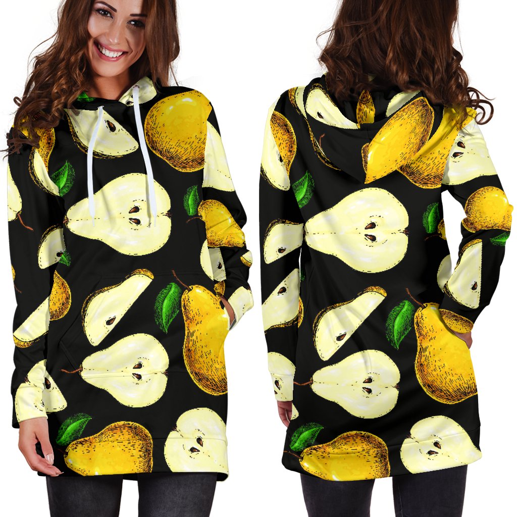 Pear Pattern Print Design PE01 Women Hoodie Dress
