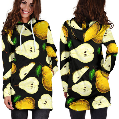 Pear Pattern Print Design PE01 Women Hoodie Dress