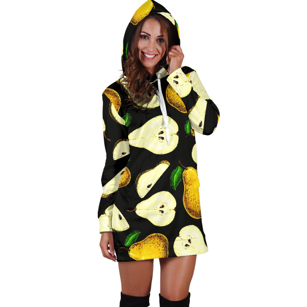 Pear Pattern Print Design PE01 Women Hoodie Dress