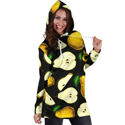 Pear Pattern Print Design PE01 Women Hoodie Dress