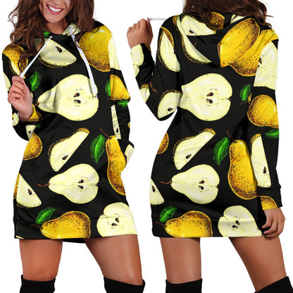 Pear Pattern Print Design PE01 Women Hoodie Dress