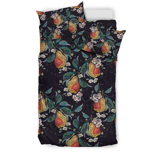 Pear Pattern Print Design PE02 Duvet Cover Bedding Set-JORJUNE.COM