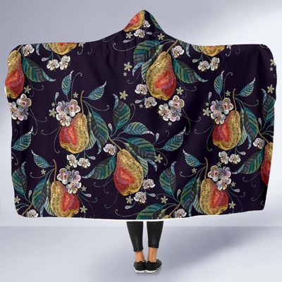 Pear Pattern Print Design PE02 Hooded Blanket-JORJUNE.COM