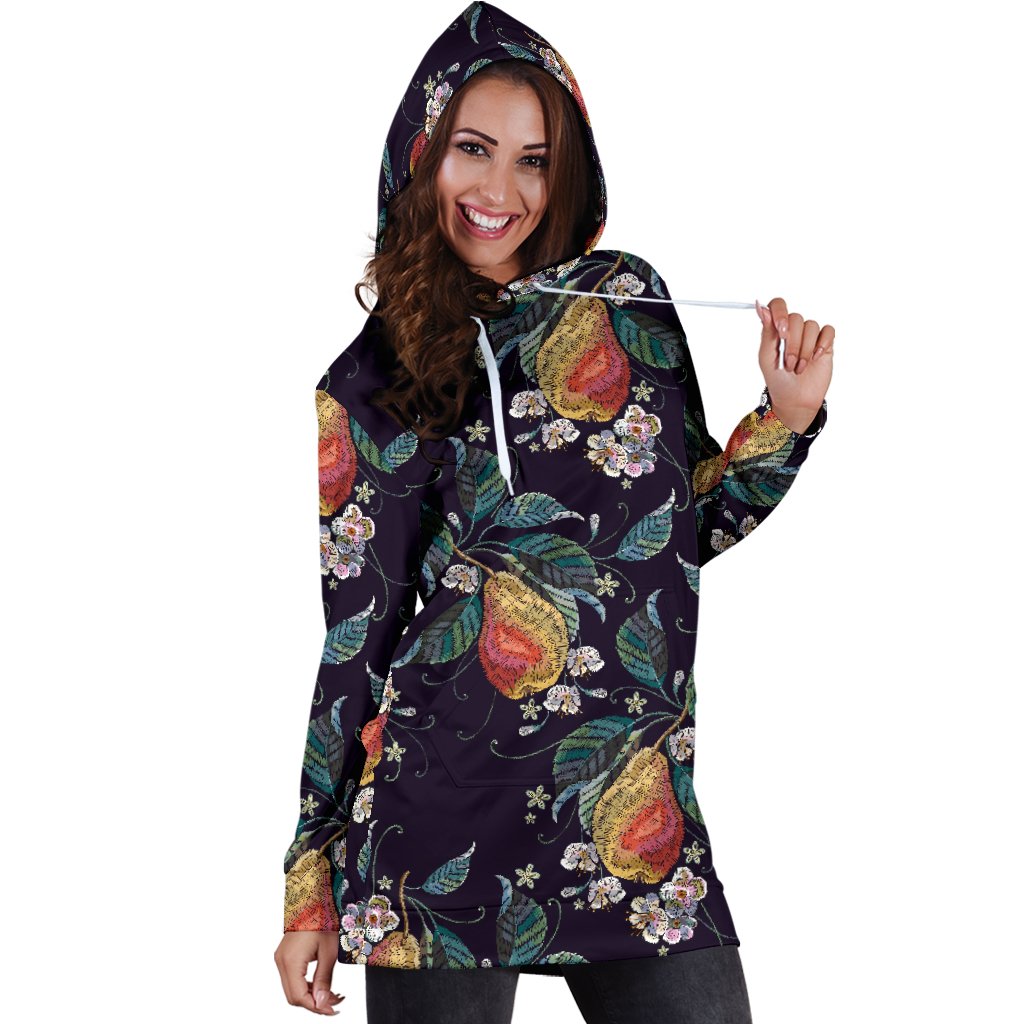 Pear Pattern Print Design PE02 Women Hoodie Dress